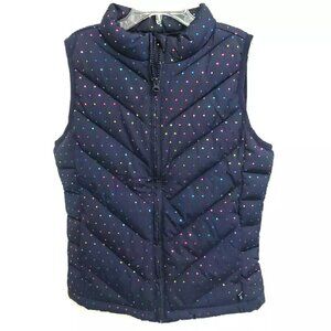 Gap Full Zip Blue Sparkle Puffer Vest Girls Sz L